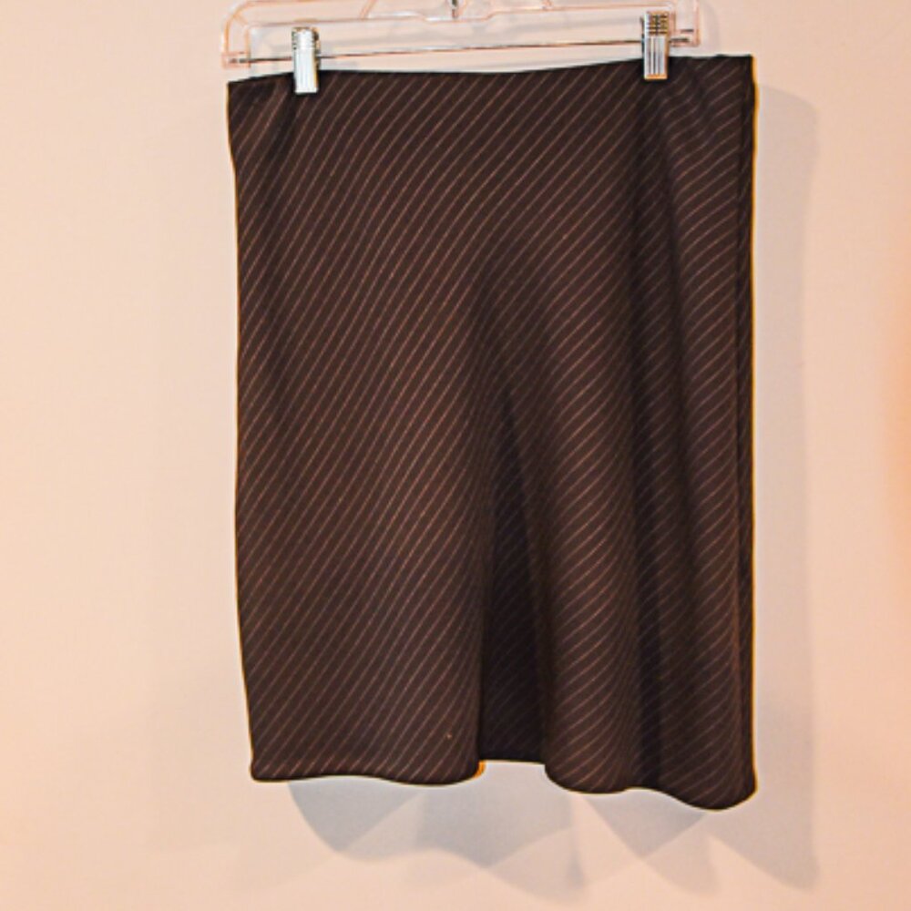 Next Brown with beige diagonal pin stripe skirt Size 12